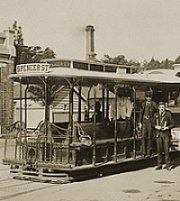 Cable tram at Victoria St terminus, c1892-3. Photograph courtesy National Library of Australia