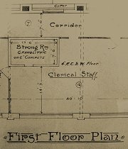 Detail of architectural plan of Hawthorn Depot. From the collection on display at the Melbourne Tram Museum