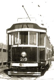 Brand new W class prototype no 219 in 1923. Photograph from the Melbourne Tram Museum collection.