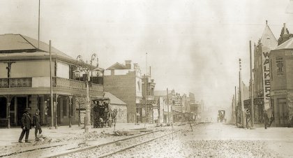 MBCTT construction in Sydney Road. Photograph courtesy Coburg Historical Society